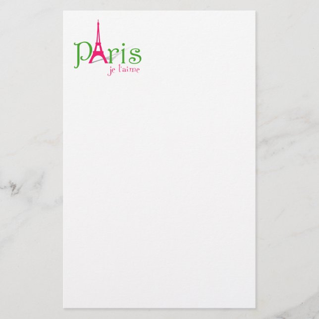 I love Paris Stationery (Front)