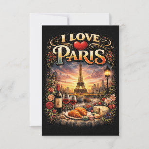 I Love Paris Thank You Card
