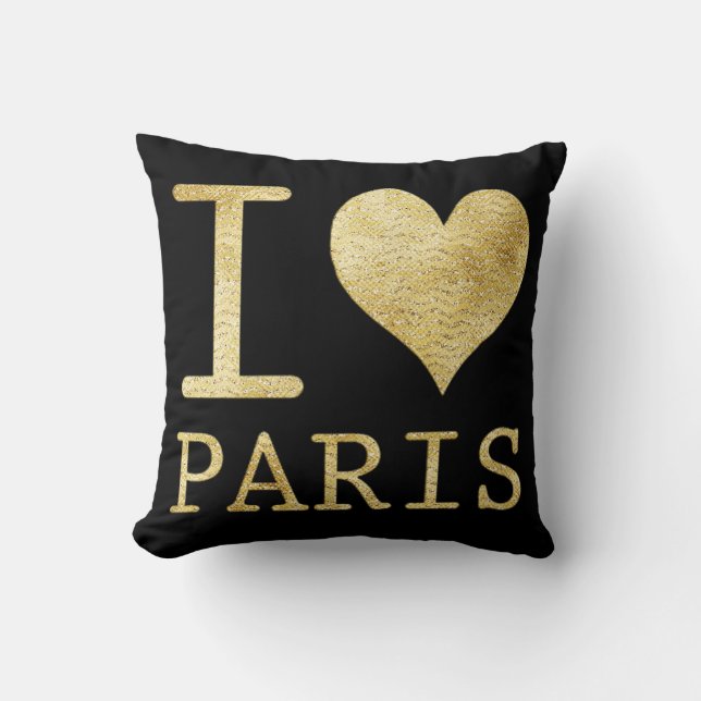 I Love Paris Throw Pillow (Front)
