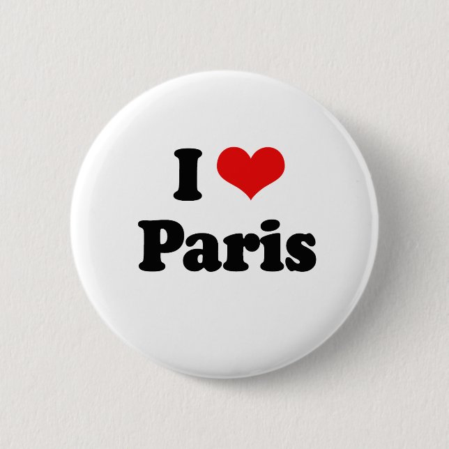 I Love Paris Tshirt 6 Cm Round Badge (Front)