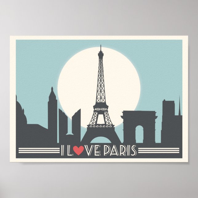 I love Paris Vintage poster (Front)