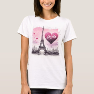 I Love Paris Watercolor Fashion T-Shirt
