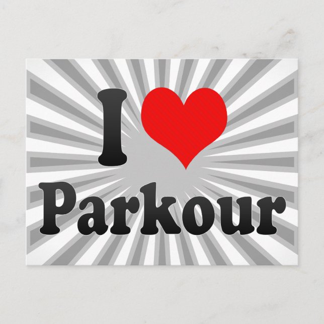 I love Parkour Postcard (Front)