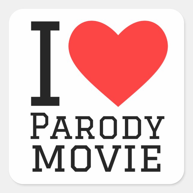 I love parody movie square sticker (Front)