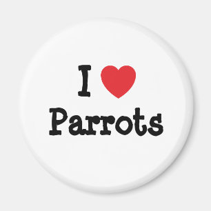 I love Parrots heart custom personalised Magnet