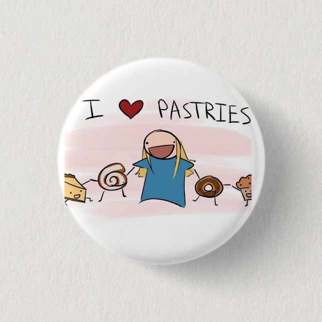 I love Pastries 3 Cm Round Badge (Front)