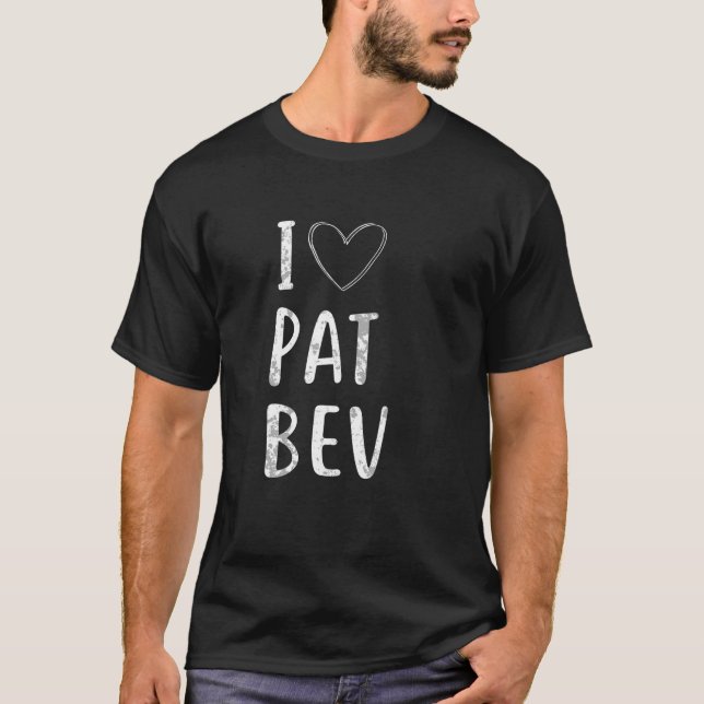 I Love Pat Bev Red Heart Pat Bev Basketball T-Shirt (Front)