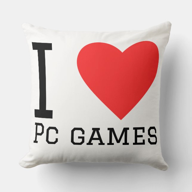 I love pc games square sticker cushion (Front)