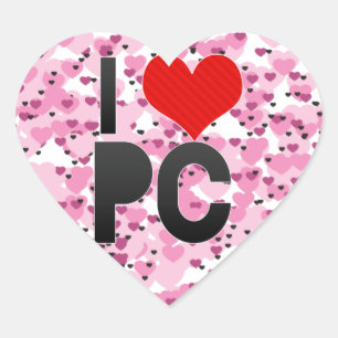I Love PC Heart Sticker