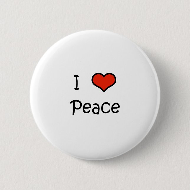 I Love Peace 6 Cm Round Badge (Front)