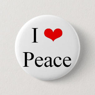 I Love Peace 6 Cm Round Badge