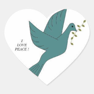 I LOVE PEACE ! HEART STICKER