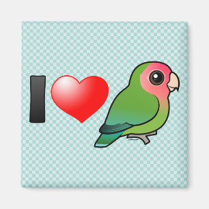 I Love Peach-faced Lovebirds Magnet