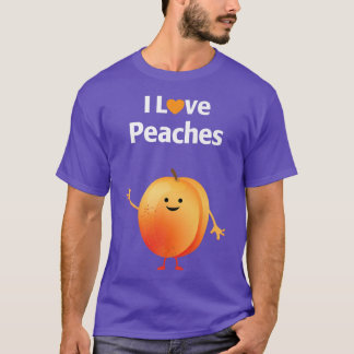 I Love Peaches Fruit & Vegetarian  T-Shirt