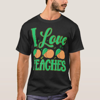 I Love Peaches Fruit Vegetarian Vegan T-Shirt