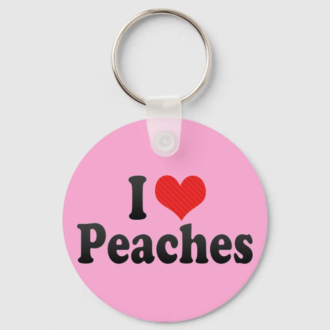 I Love Peaches Key Ring (Front)