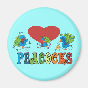 I Love Peacocks Magnet