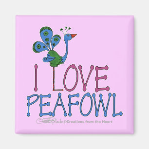 I Love Peafowl Magnet