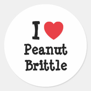 I love Peanut Brittle heart T-Shirt Classic Round Sticker