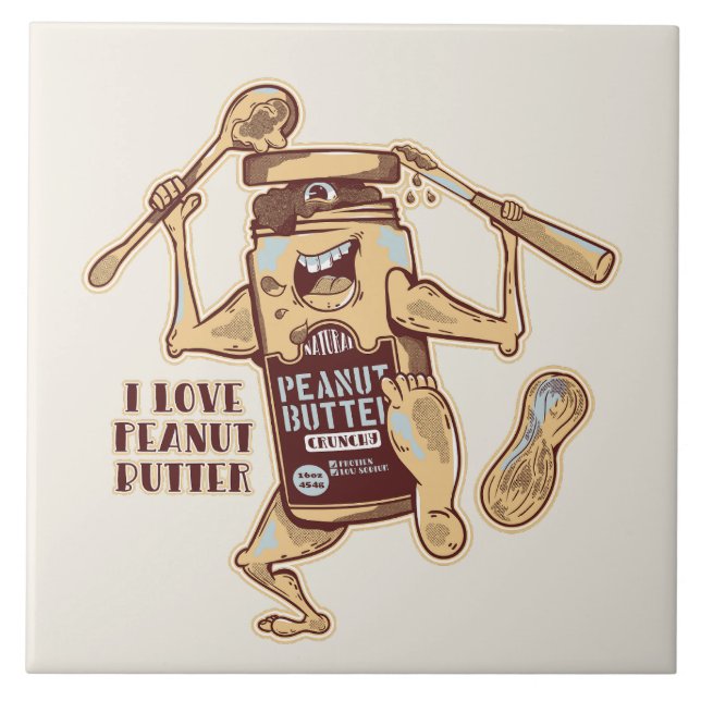 I LOVE PEANUT BUTTER CERAMIC TILE (Front)