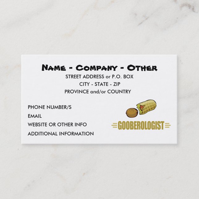 I Love Peanuts Business Card (Front)