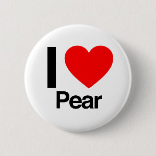 i love pear 6 cm round badge