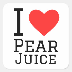 I love pear juice square sticker
