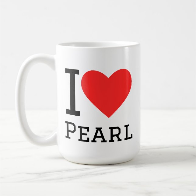 I love pearl coffee mug (Left)