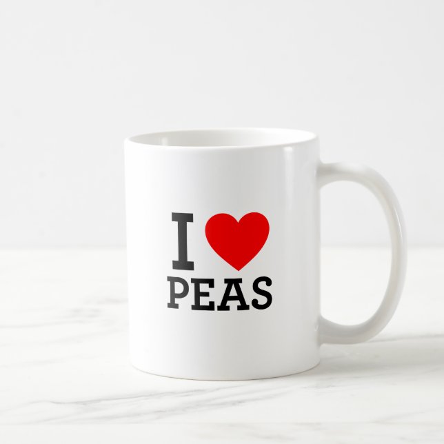 I Love Peas Coffee Mug (Right)