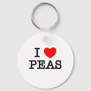 I Love PEAS ( food ) Key Ring