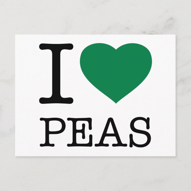 I LOVE PEAS POSTCARD (Front)