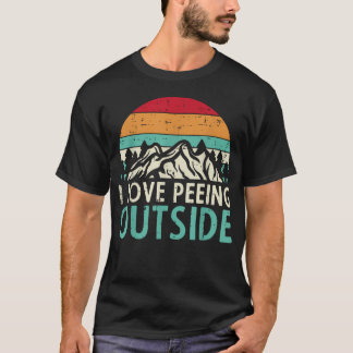 I Love Peeing Outside Sunset Retro Outdoor T-Shirt