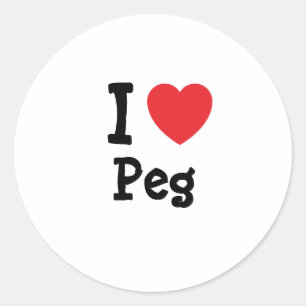 I love Peg heart T-Shirt Classic Round Sticker