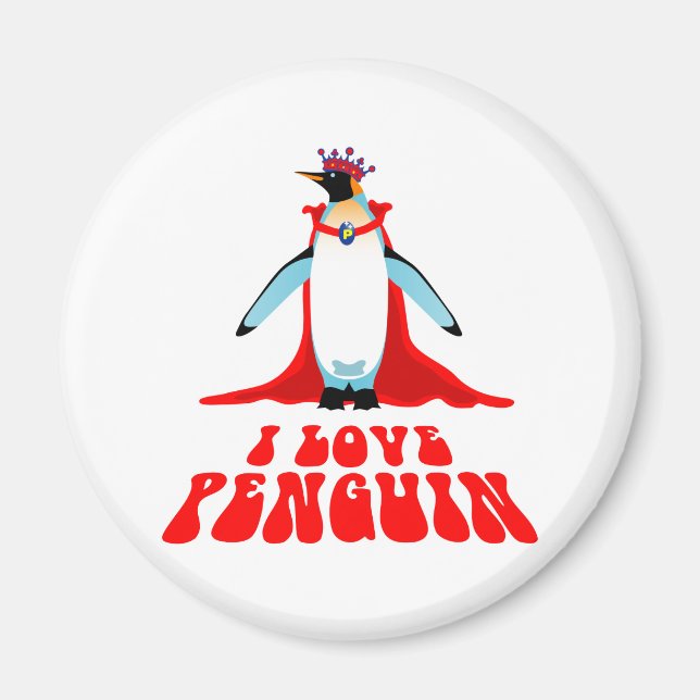 I Love Penguin Magnet (Front)