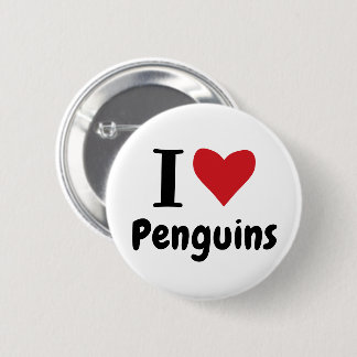 I Love Penguins 6 Cm Round Badge