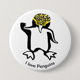  I love PENGUINS - Animal lover -Nature 7.5 Cm Round Badge