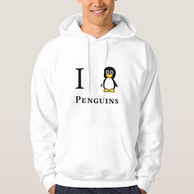 I love Penguins Hoodie (Front)