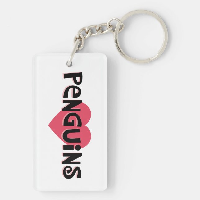 I Love Penguins Key Ring (Back)