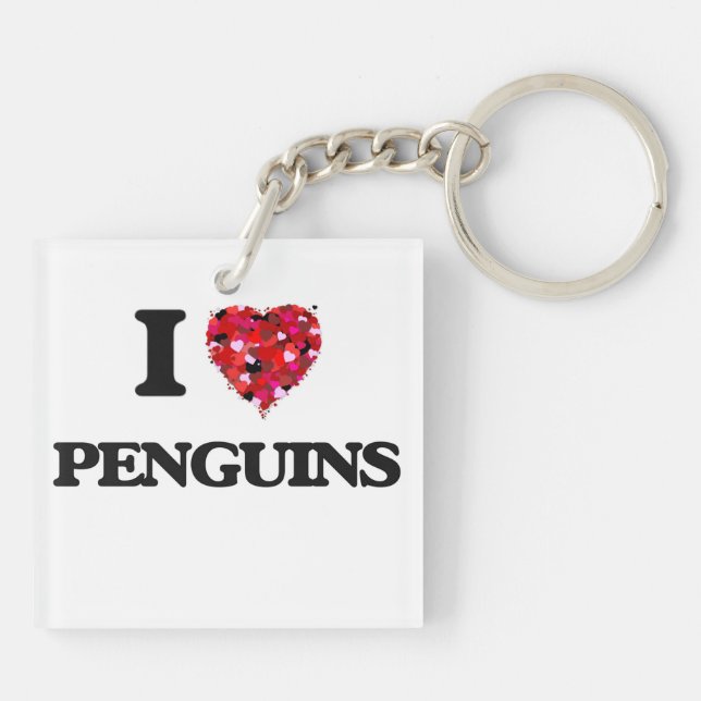 I love Penguins Key Ring (Back)