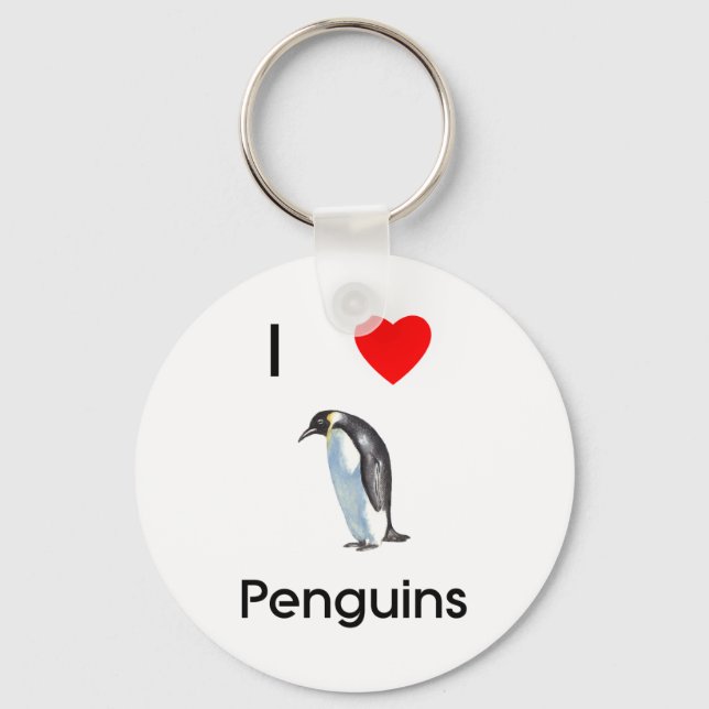 I love penguins Keychain (Front)