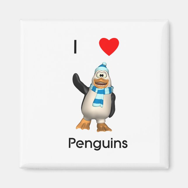 I Love Penguins Magnet (Front)