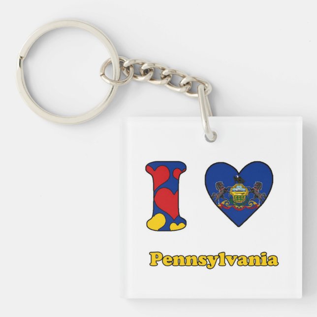I love Pennsylvania Key Ring (Front)