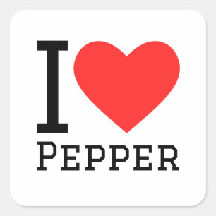 I love pepper square sticker