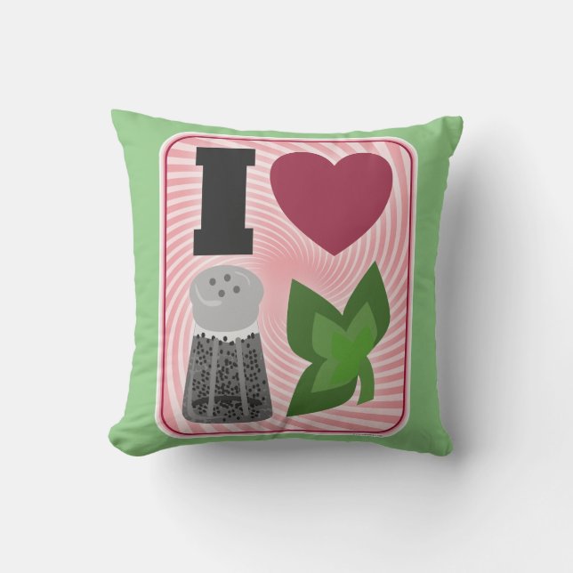 I Love Peppermint Visual Icons Christmas Baker Cushion (Front)