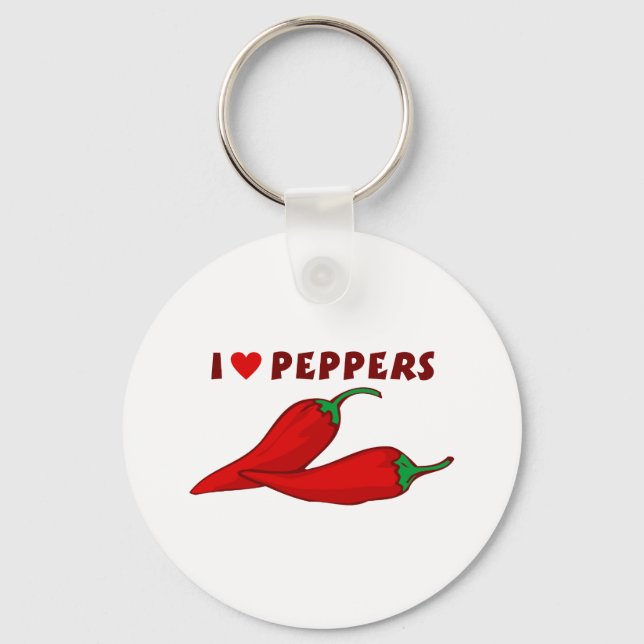 I Love Peppers Key Ring (Front)