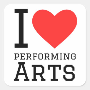 I love performing arts square sticker