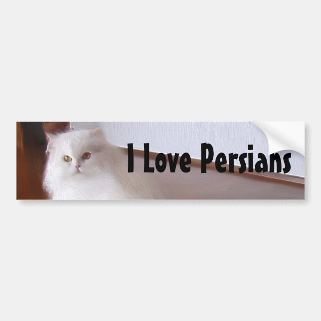I Love Persian cats bumper sticker (Front)