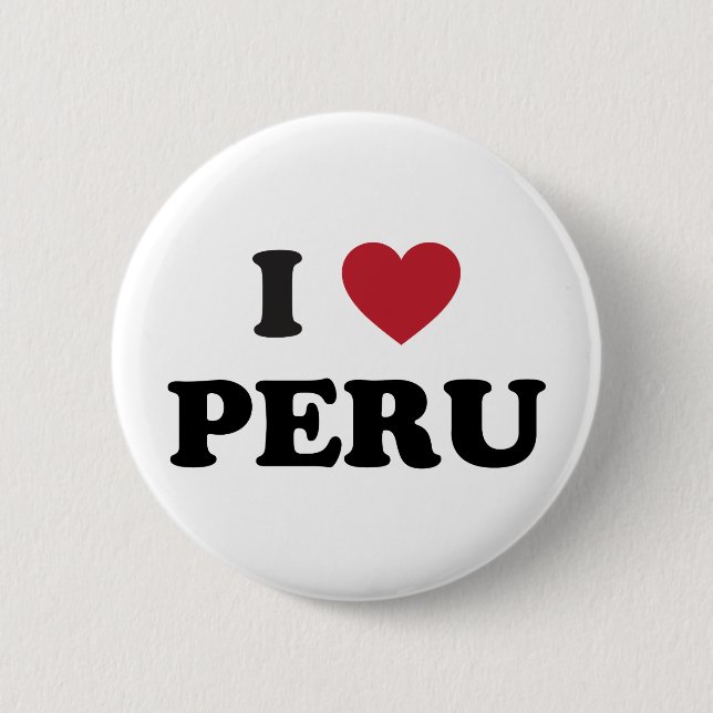 I Love Peru 6 Cm Round Badge (Front)