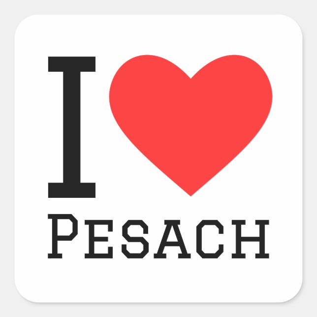 I love Pesach Square Sticker (Front)