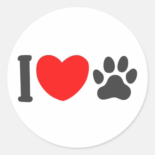 I love pet - Choose background colour Classic Round Sticker (Front)